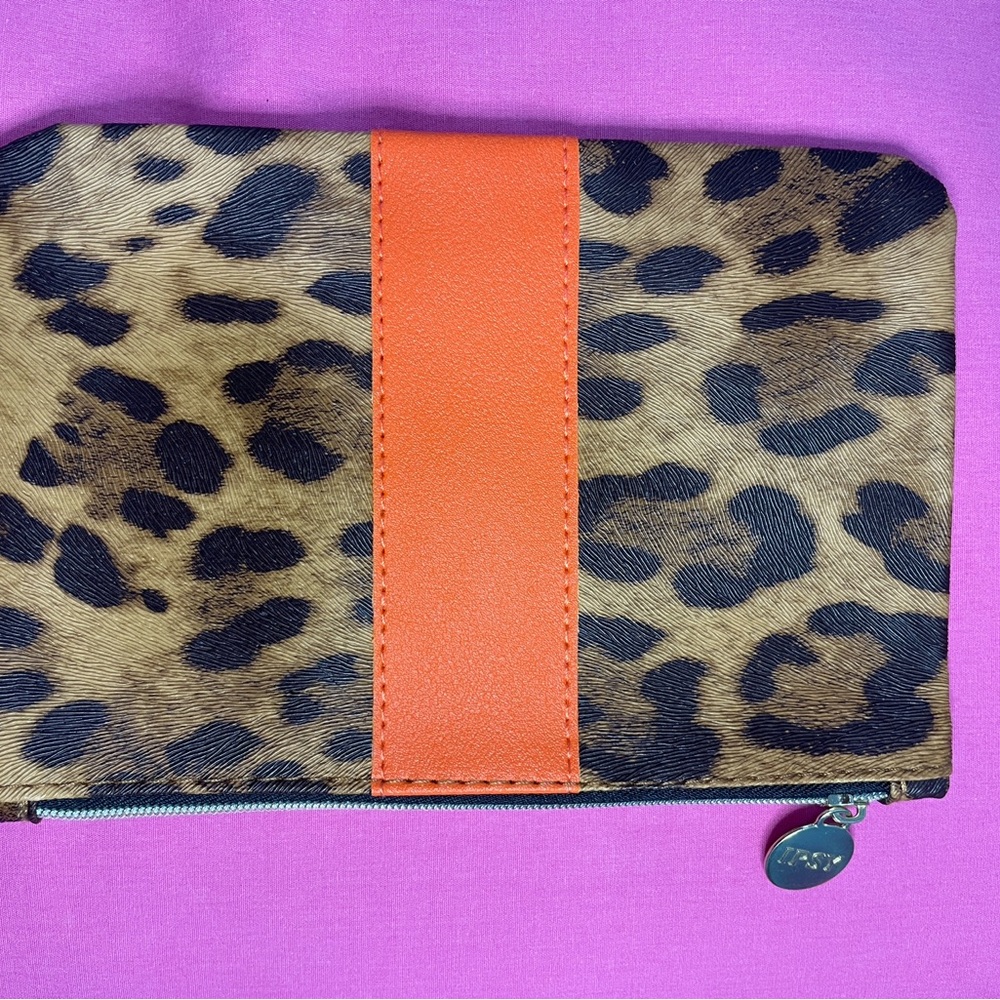 Ipsy Leopard Print Mini Bag with Orange Accent